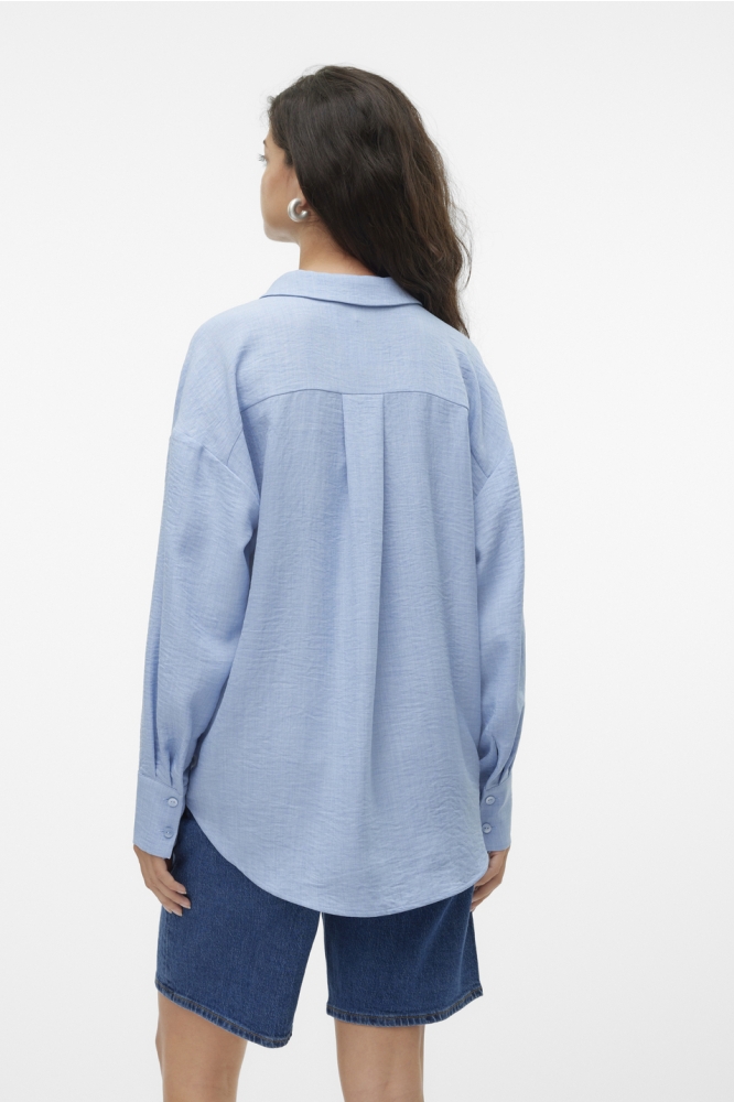 VMMELANEY QUEENY LS SHIRT WVN NOOS 10316389 CHAMBRAY BLUE/MELANGE